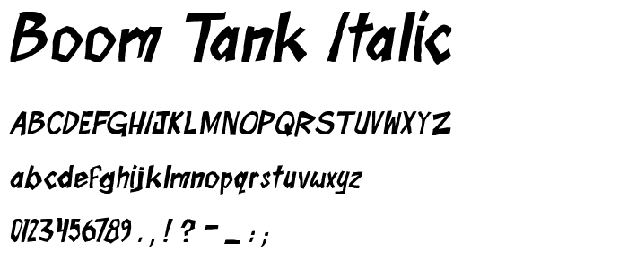 Boom Tank Italic font